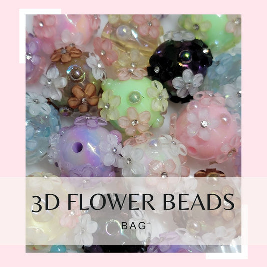 Flower beads 3D mix color