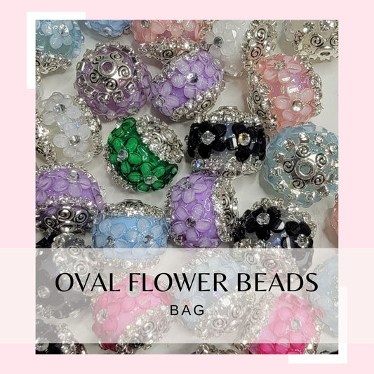 Oval flower beads