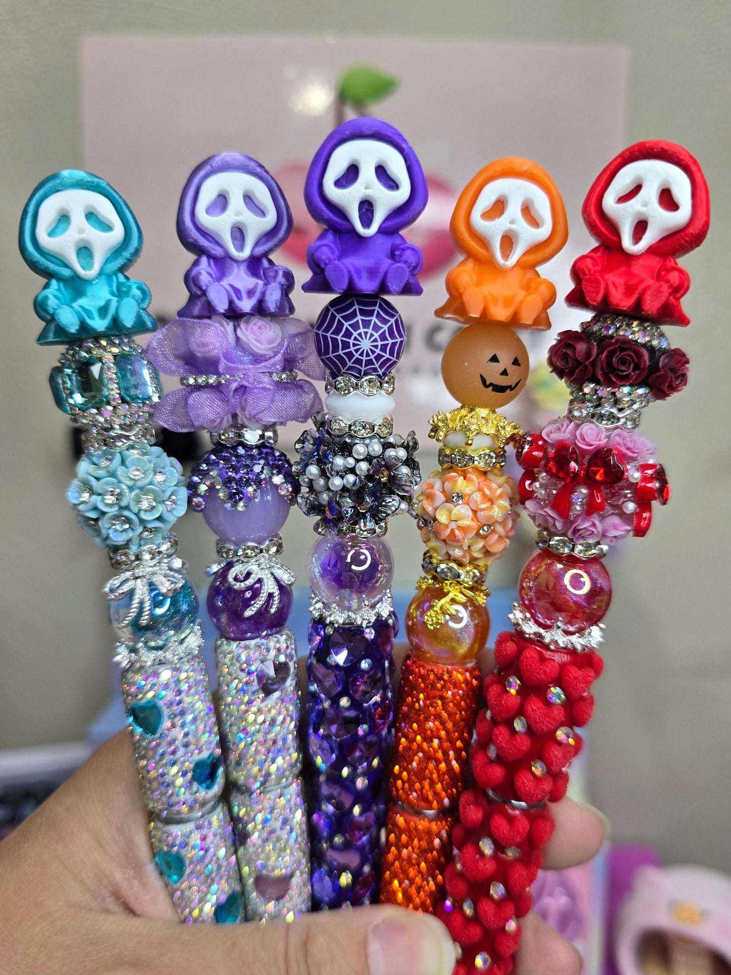 Ghost face pen topper
